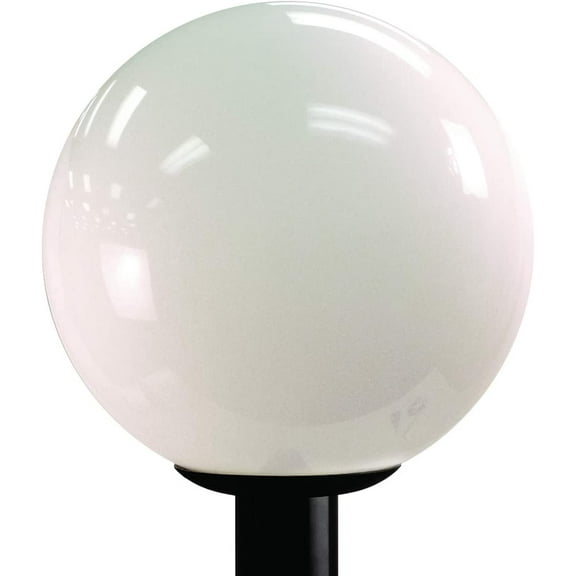 Solus 12" Globe Post Top Light Fixture – Black Cast Aluminum Fitter, Opal Acrylic Shade, 800 Lumens LED, 3000K or 4000K, Fits Standard 3" Poles, UL/cUL Listed, Made in USA (12" Globe, 3000K)