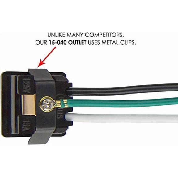 Solus 15-040BK-2PK 3-Wire Snap-in Grounding Convenience Receptacle Outlet, UL Listed, 120V, Black, Pack of 2