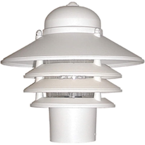 Solus S75TC-LE26W-WH Nautical Post Mount Walkway Light with 3000K Energy Star LED Lamp, Durable Acrylic Clear Lens, Fade & Rust Resistant, UL Listed, Fits Most 3" D Posts, 10" H x 10 1/16" D, White