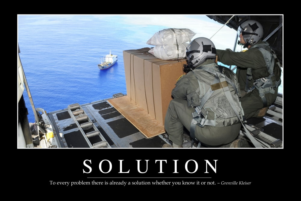 Solution Inspirational Quote and Motivational Poster Canvas Art - Stocktrek Images (34 x 23)