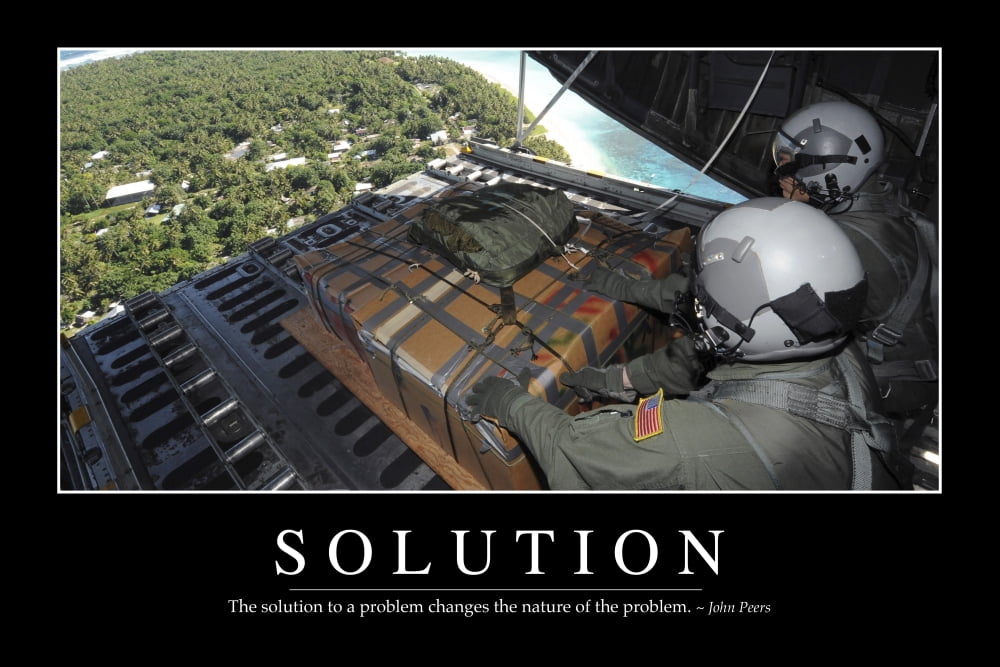 Solution Inspirational Quote and Motivational Poster Canvas Art - Stocktrek Images (34 x 23)
