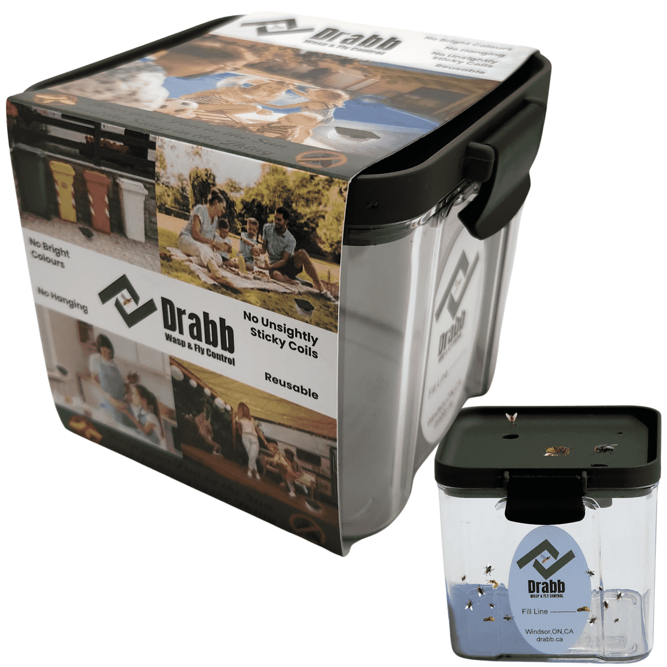 Drabb Wasp  Trap & Fly Trap – Discreet Design, Outdoor Use, Reusable, Non-Toxic
