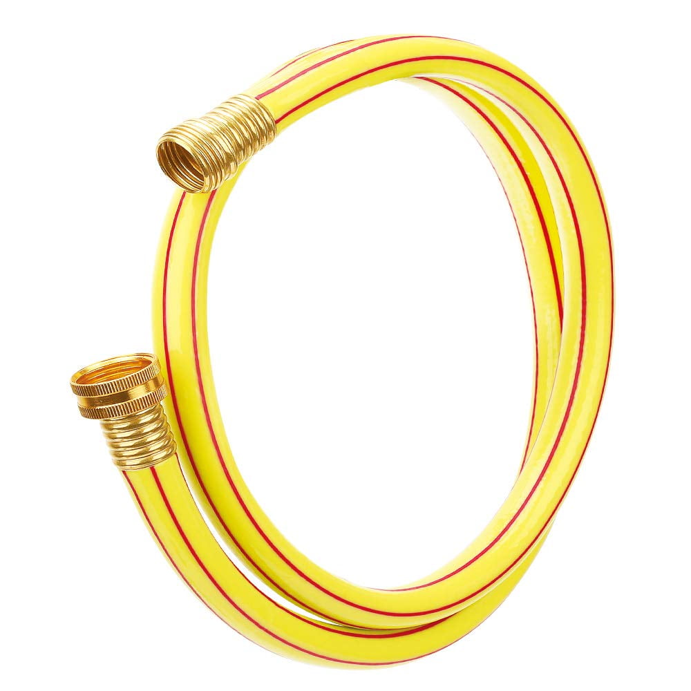 Solution4Patio 4 ft. Short Garden Hose 5/8 inch Yellow Leadin Hose