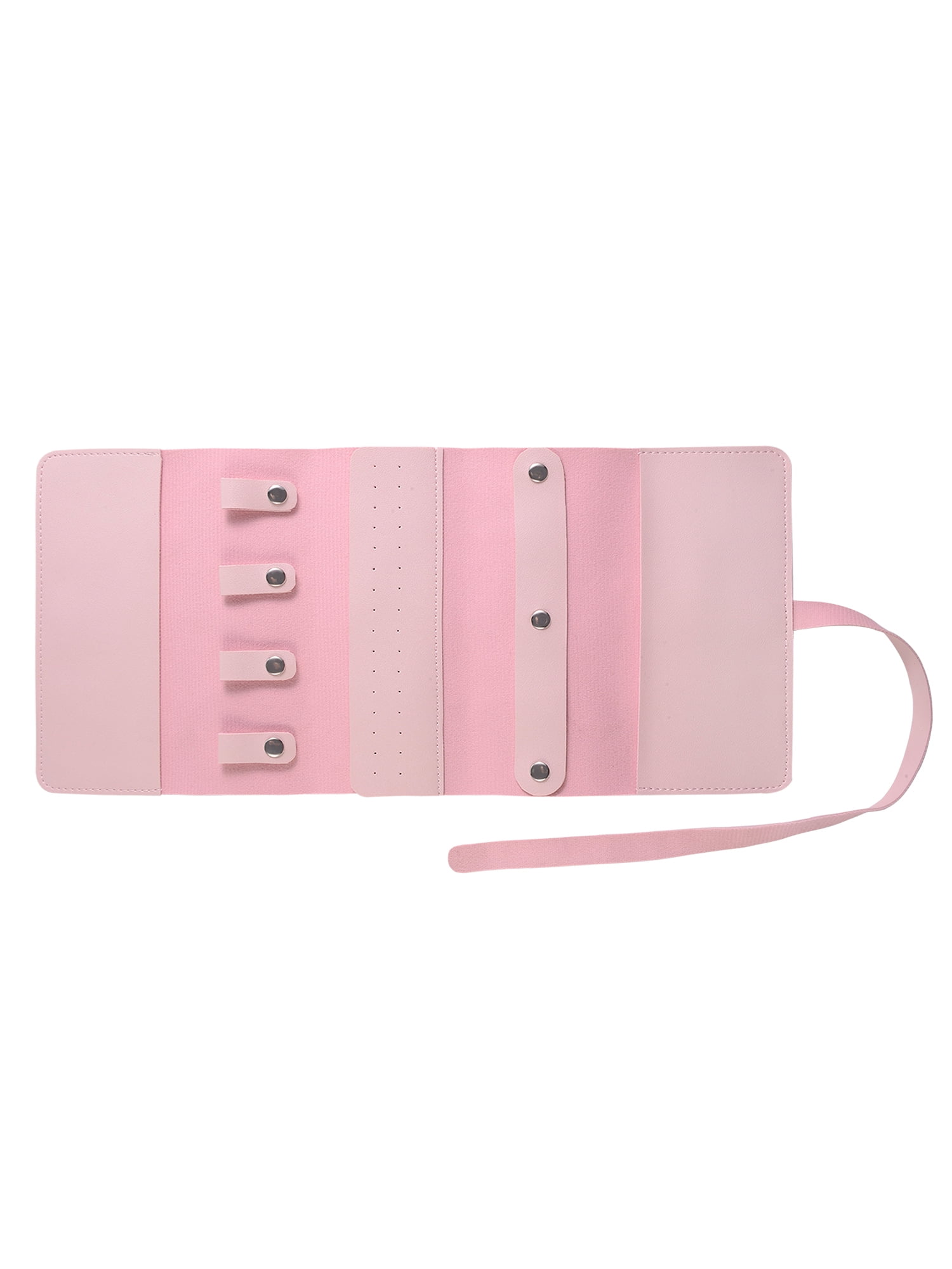 Solutions Adult Female Pink Faux Leather Roll-Up Jewelry Organizer ...