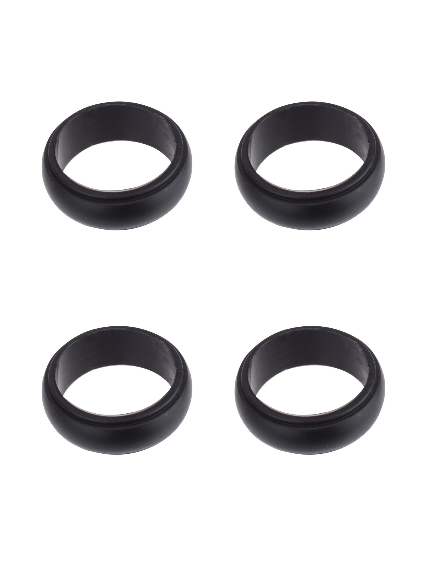 Solutions Adult Male 5pc Black Silicone Ring Set, Size 9/10
