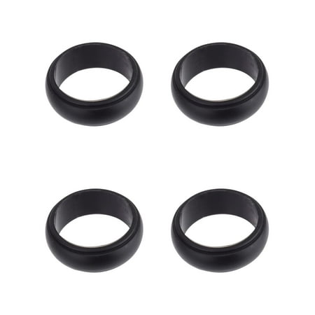 Solutions Adult Men's 4 Piece Black Silicone Ring Set, Size 9/10 - No Stone