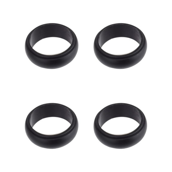 Solutions Adult Men's 4 Piece Black Silicone Ring Set, Size 9/10 - No Stone