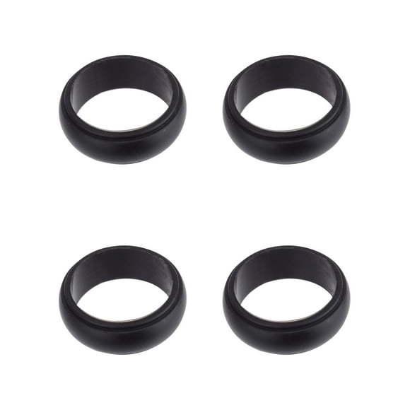 Solutions Adult Men's 4 Piece Black Silicone Ring Set, Size 9/10 - No Stone