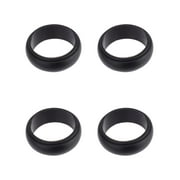 Solutions Adult Mens 4 Piece Black Silicone Ring Set, Size 9/10 - No Stone