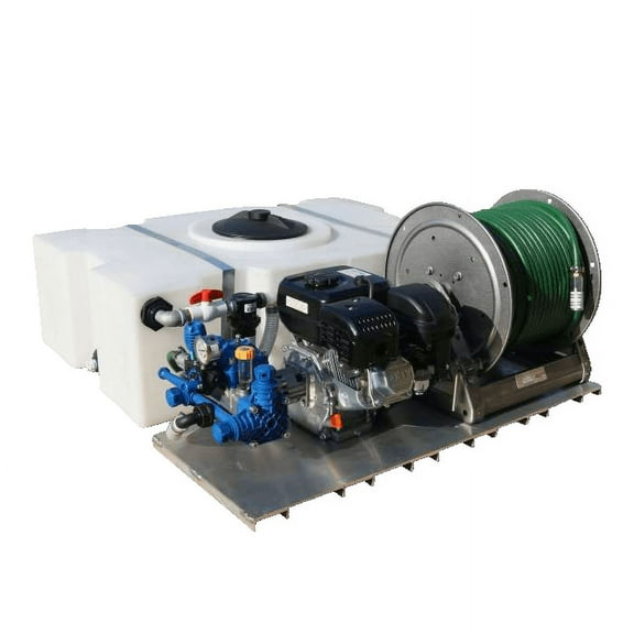 Solutions Diaphragm Pump Pesticide Skid Sprayer- 50 Gallon, Hose Reel, 300' 3/8" Hose