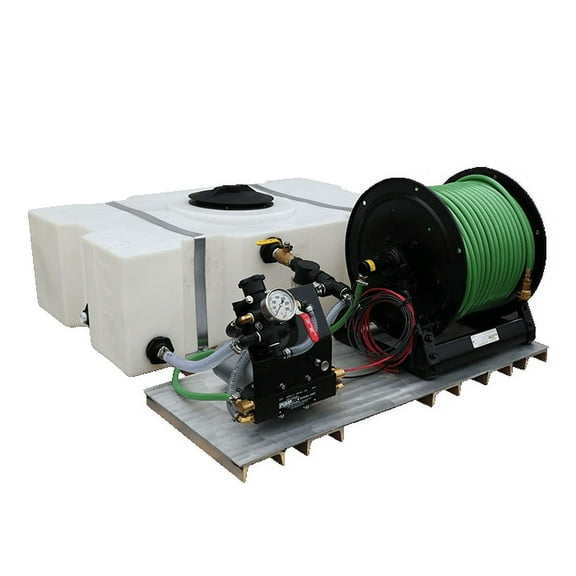 Solutions Electric Skid Sprayer- 50 Gallon, Pumptec, 300' 3/8" Hose