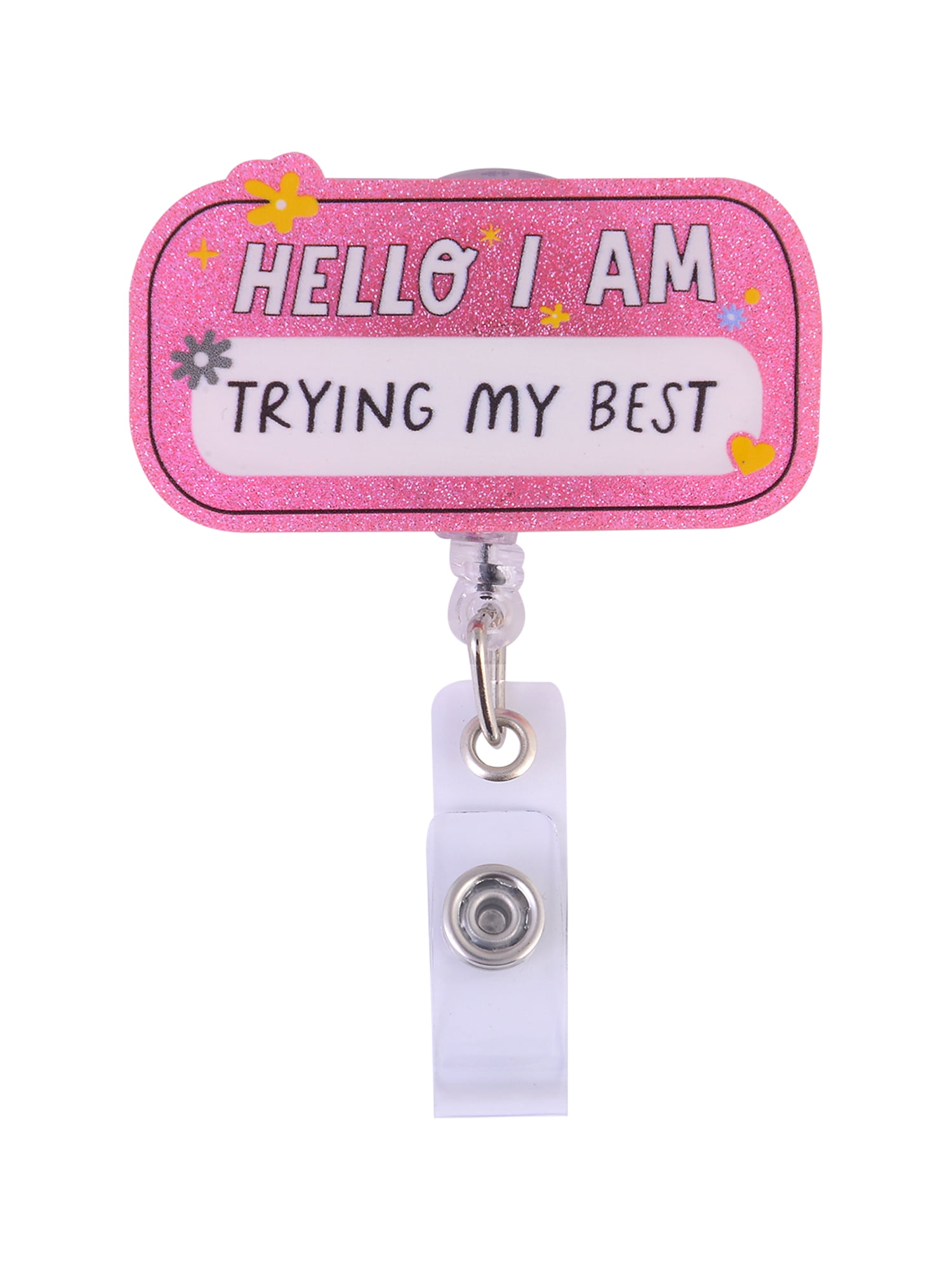 Solutions 'Hello I'm Trying My Best' Retractable Badge Reel
