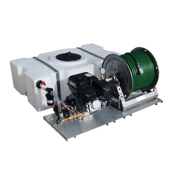 Solutions Piston Pump Pesticide Skid Spray Rig- 50 Gallon, MSD41, 300' 3/8" Hose