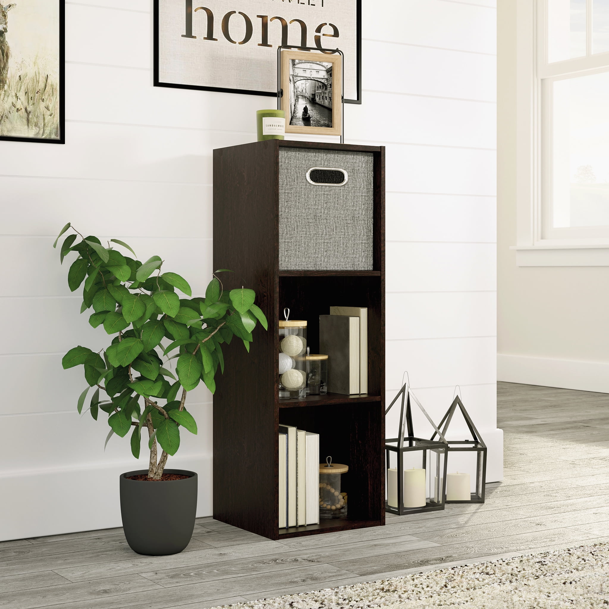 Solutions by Sauder 3Cube Organizer Storage Cubby Unit, Cinnamon