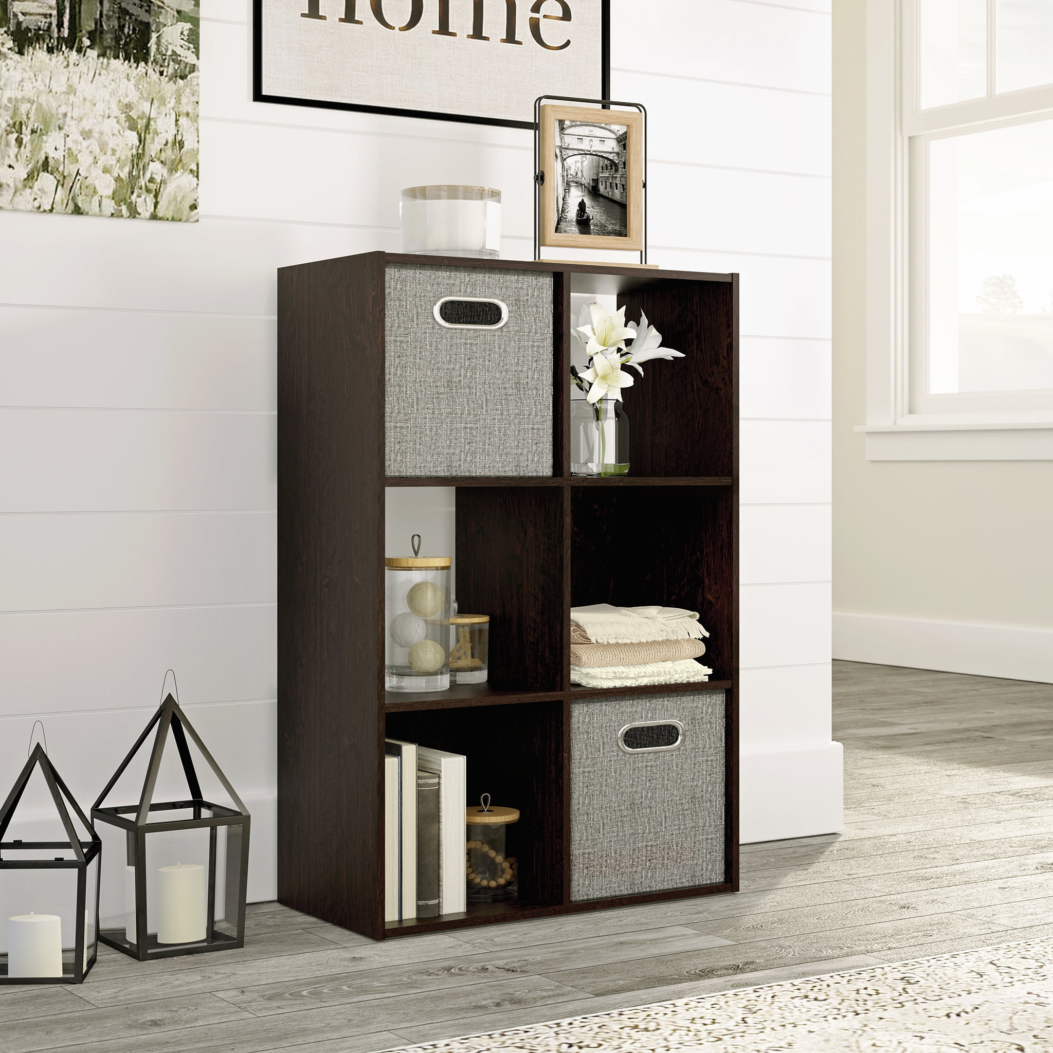 Solutions by Sauder 6Cube Organizer Storage Cubby Unit, Cinnamon