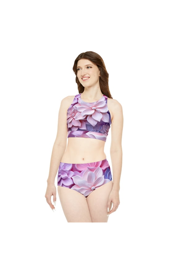 3D Flower Ann Sporty Bikini Set