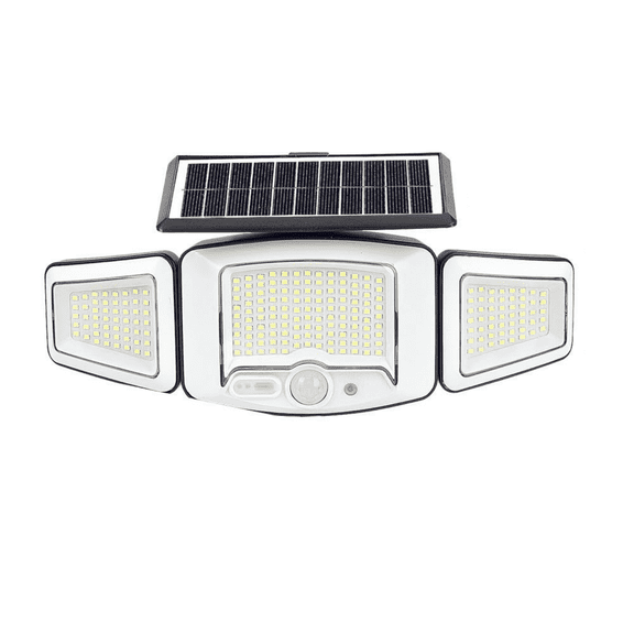 Soluxeo Solar Outdoor Lights, 3 Heads 2000LM IP65 Waterproof Motion Sensor Security Lights, 3 Modes 360° Rotatable for Yard Garden Garage Porch (1 Pack)