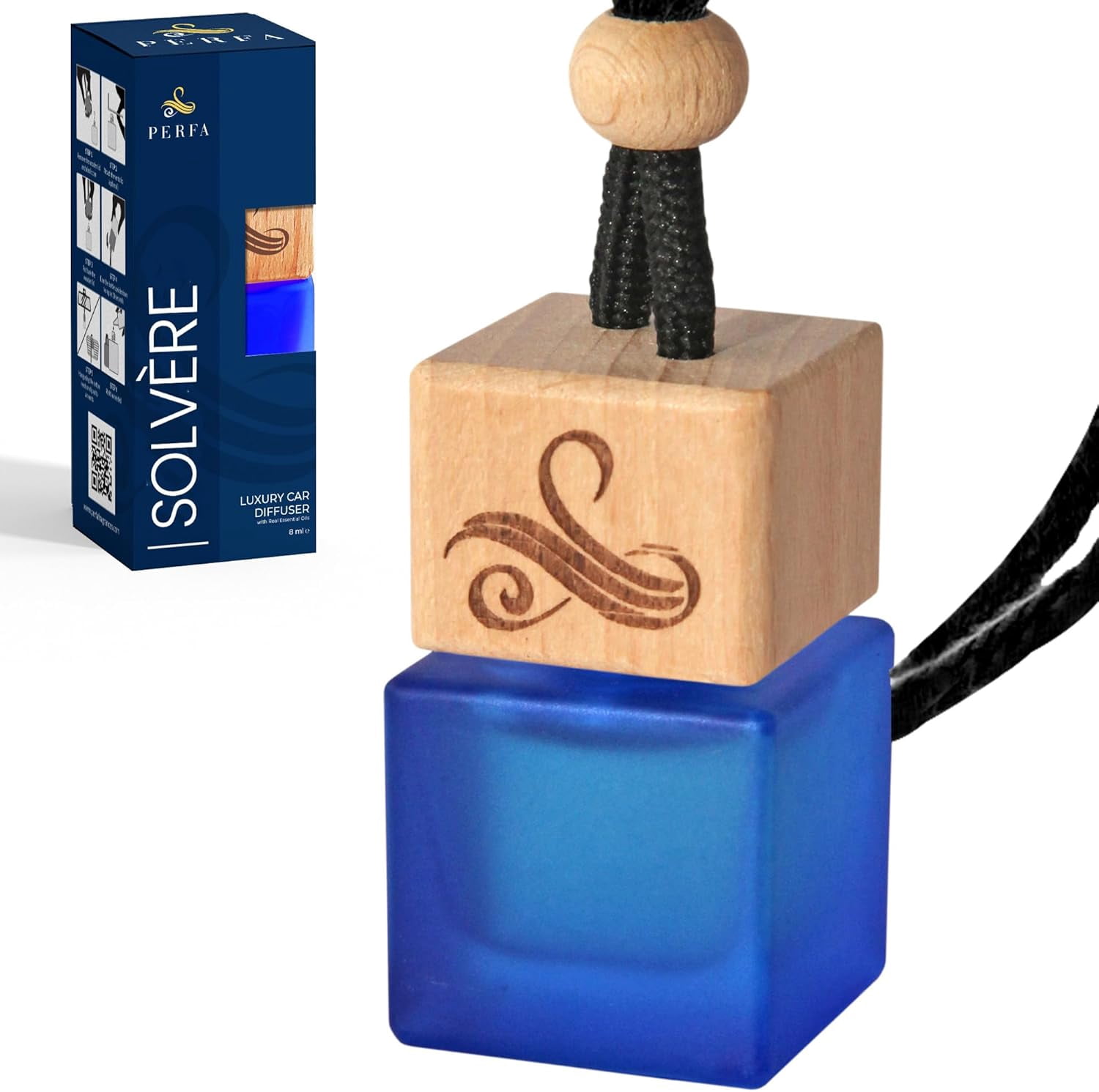 Solvère Car Air Freshener for Men | Perfume Style Freshener with Solvère Fragrance | Strong Freshener with Odour Eliminating Technology with Vent Clip | Car Air Freshener by