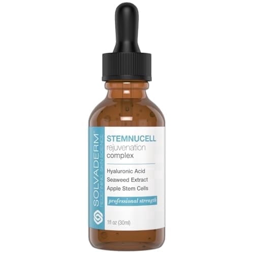 Solvaderm Stemnucell Anti-Aging Facial Serum Reduces Wrinkles, Fine Lines & Expression Lines Plant Stem Cells, Peptides & Hyaluronic Acid Firming, Hydrating Cream for All Skin Types