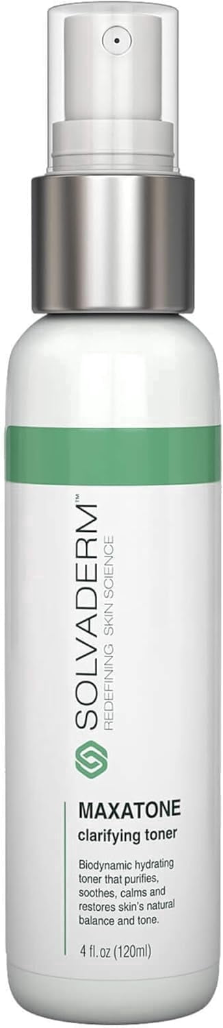 Solvaderm Maxatone Clarifying Facial Toner with Witch Hazel & Aloe – Pore Minimizer & Oil Control for Acne-Prone, Oily, or Sensitive Skin – Hydrating, Soothing, Dermatologist-Formulated