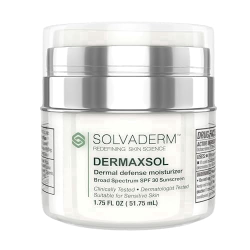 Solvaderm Dermaxsol Daily Moisturizer with Broad Spectrum SPF 30 – Lightweight, Non-Greasy Face Lotion for Hydration & Sun Protection – For All Skin Types – Dermatologist Formulated & Approved