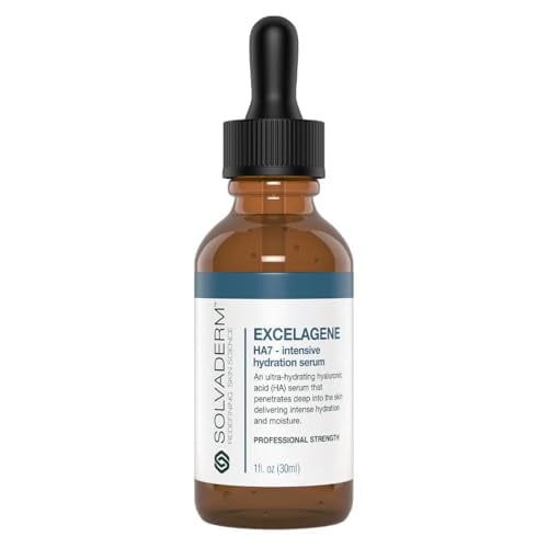 Solvaderm Excelagene Hyaluronic Acid Serum  Dual-Molecule Hydration Boost  Plumps, Firms & Smooths Fine Lines  Lightweight, Fast-Absorbing Anti-Aging Moisturizer for All Skin Types