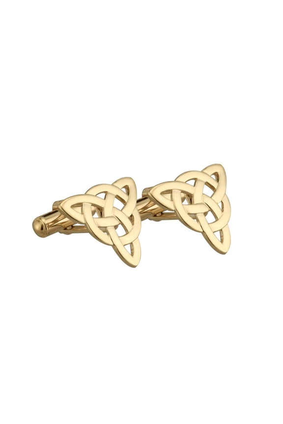 Celtic Trinity Knot Cufflinks Gold Plated Made In Ireland