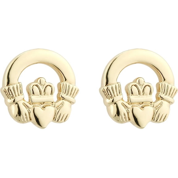 Solvar Gold Plated Claddagh Stud Made in Ireland