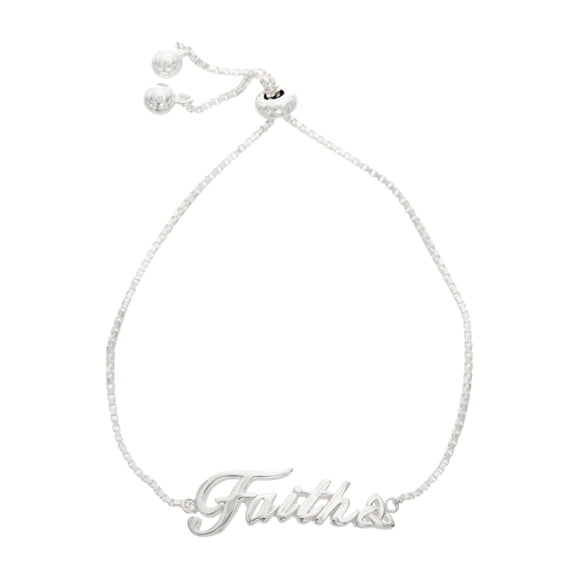 Solvar Sterling Silver Bracelet "Faith" adjustable Bolo Bracelet