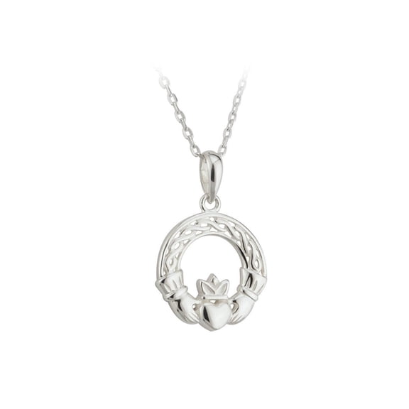 Solvar Sterling Silver Celtic Claddagh Pendant