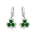 thumbnail image 1 of Solvar Sterling Silver Crystal Shamrock Drop Earrings, 1 of 1