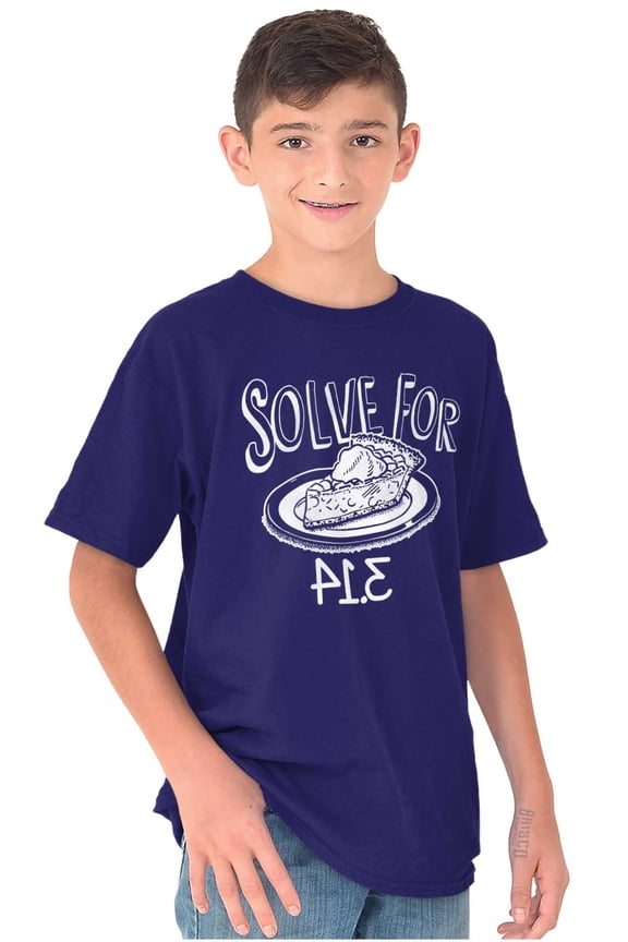 Solve Pi Math Geeky Nerdy Funny Smart Crewneck T Shirts Boy Girl Teen Brisco Brands XS