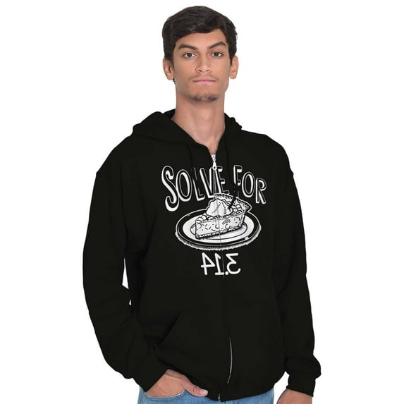 Solve Pi Math Geeky Nerdy Funny Smart Unisex Fleece Graphic Zip Up Hoodie Brisco Brands 3X