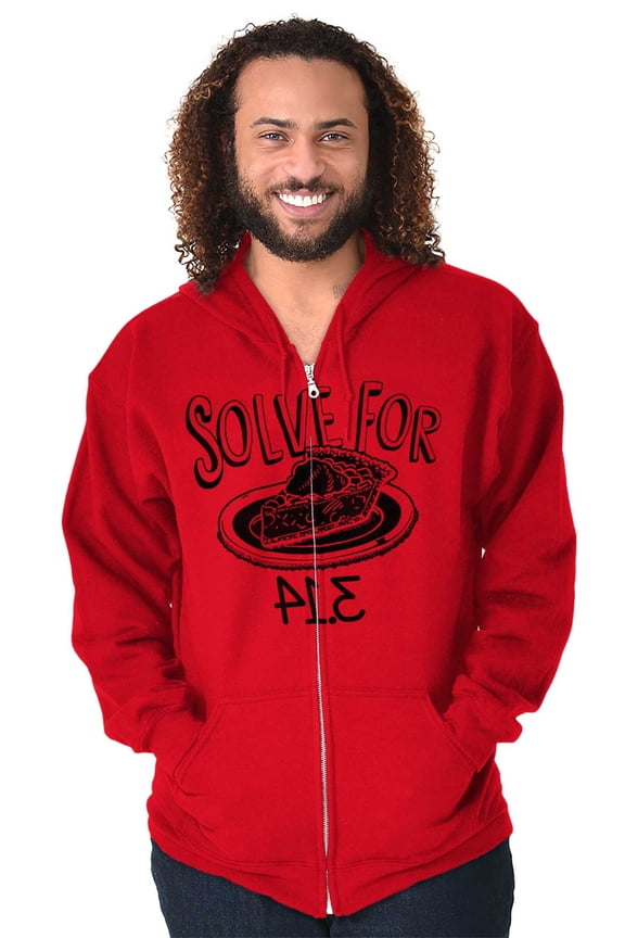 Solve Pi Math Geeky Nerdy Funny Smart Unisex Fleece Graphic Zip Up Hoodie Brisco Brands 5X