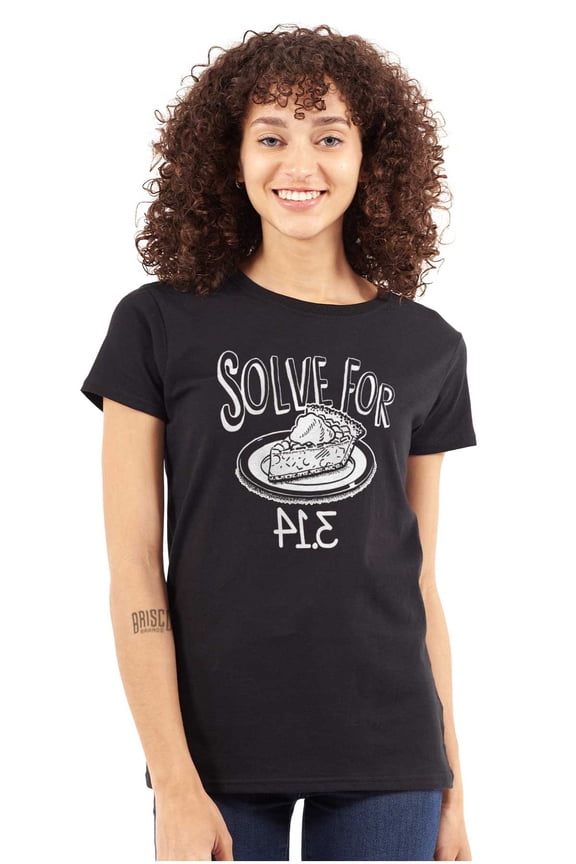 Solve Pi Math Geeky Nerdy Funny Smart Womens Fitted Plus Size Graphic Tee Brisco Brands 2X