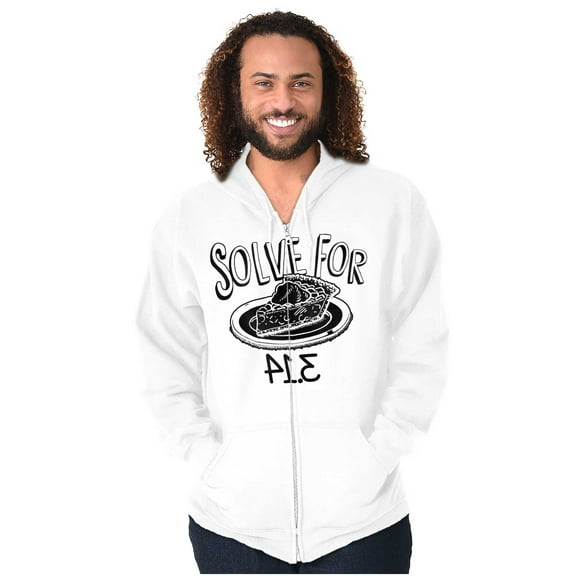 Solve Pi Math Geeky Nerdy Funny Smart Zip Up Hoodie Men's Women's Brisco Brands S