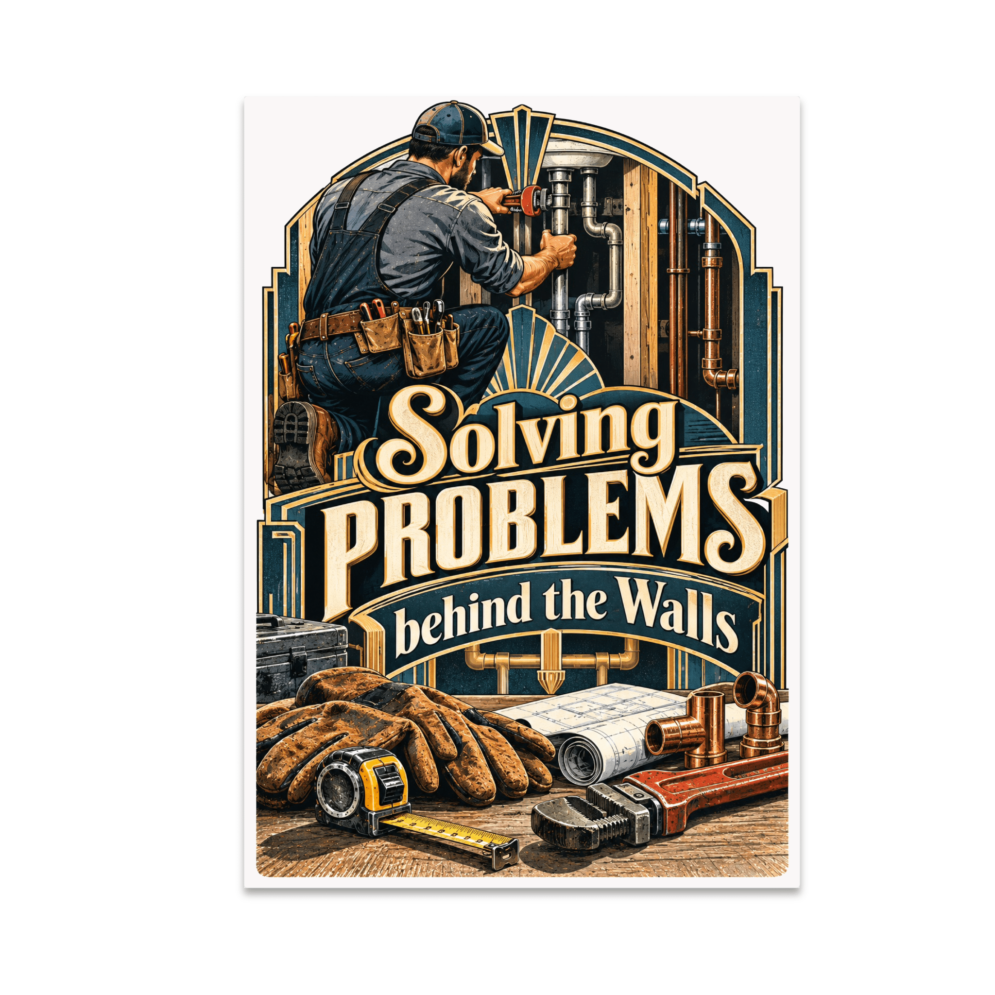 Solving Problems Behind the Walls - Plumber Enthusiast - 13x19 Poster ...