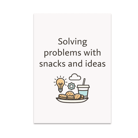 Solving Problems with Snacks and Ideas - Minimalist Design - 13x19 Poster Print