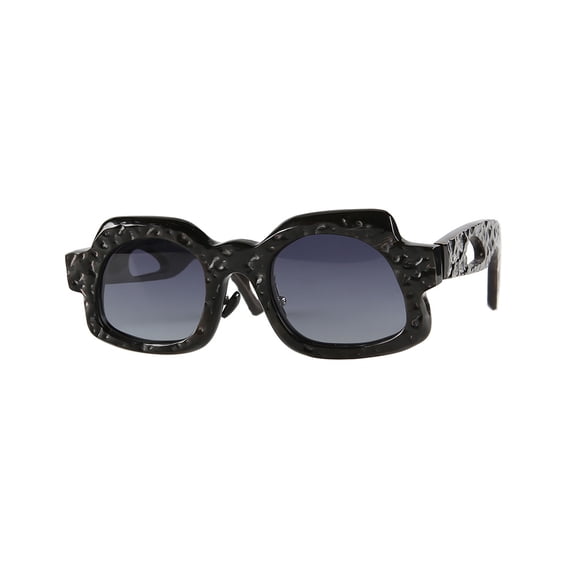 Solvyn Handcrafted Horn Frame Sunglasses with Polarized TAC Lenses, Irregular Artisan Design & Hollow Temple, Lightweight PC Optical Lens