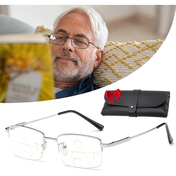 Solymall Intellireaders, Third Generation Titanium Progressive Far and near Dual-Use Reading Glasses