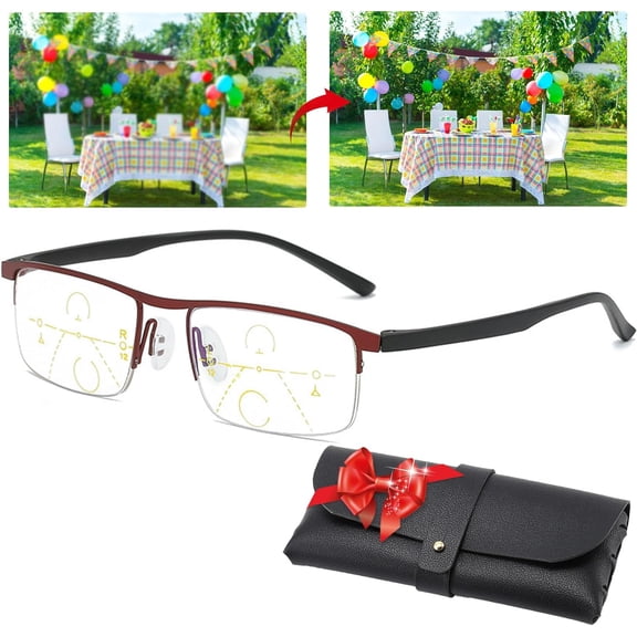 Solymall-Solymall Intellireaders,2025 Third Generation Titanium Progressive Far and near Dual-Use Reading Glasses