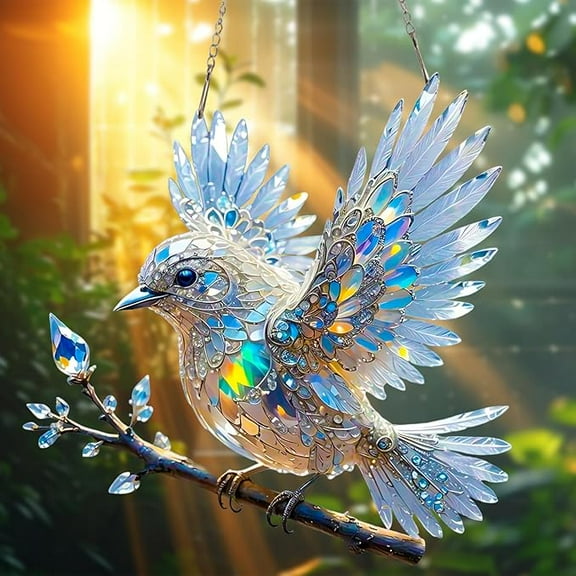 Solymall Spirit Bluebird, Graddi/Yifare/Sherum Spirit Bluebird, Crystal Sky Bluebird Stained Art Ornament, Winged Cardinal Christmas Ornaments, Hummingbird Suncatcher, Radiant Bird Design