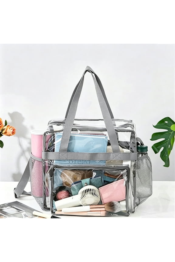 12 x 6 x 12 Clear Bag Stadium Approved Backpack Clear Stadium Bag Waterproof PVC Travel Pouch Gray 0.7 Lbs