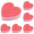 SomWiBe 6Pcs Pink Sponges Heart Sponges Non-Scratch Cute Sponges Dual-Sided Pink Dish Sponge For Washing Dishes Pots 3.5In