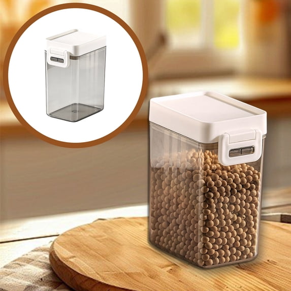 SomWiBe Airtight Food Storage Container, 20 fl oz Large Clear Pantry Organizer with Flip Lock Lid, Stackable Kitchen Canister for Cereal, Snacks, Pet Treats, Fridge Storage