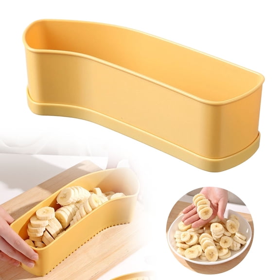 SomWiBe Banana Slicer Spam Slicer Strawberry Cutter Yellow Multiuse Fruit Slicer Butter Slicer Kitchen Gadget 1-Pack 10.4x3.0in