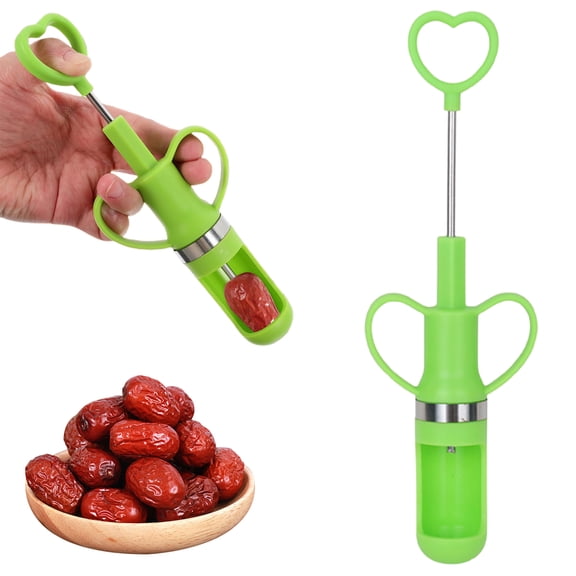 SomWiBe Cherry Pitter Tool Green Multifunction Fruit Core Remover Handheld Labor Saving Seed Remover Kitchen Gadget For Cherry Red Date Olive Hawthorn 9.84x3.15x0.79 in 0.12lbs