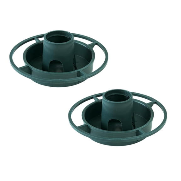 SomWiBe Hanging Bird Feeder Funnel for Soda Bottle Automatic Outdoor Bird Feed Bowl for Backyard Tree Post, Green, 2-Pack