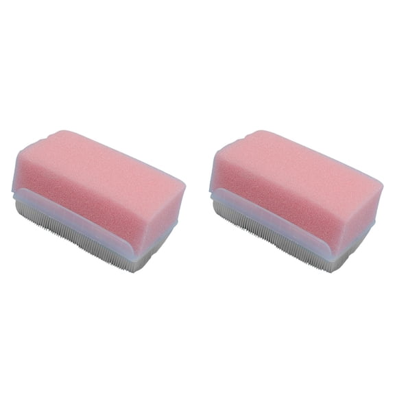 SomWiBe Sensory Brush For Autism Pink Baby Brush Cradle Cap Scrubber Wilbarger Therapy Brush Nail Brush 3.2x2x1.6 In 2PCS