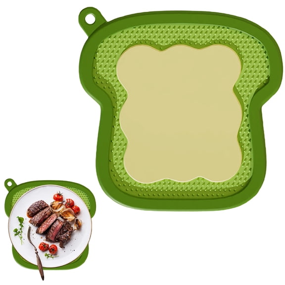 SomWiBe Silicone Hot Pads Trivet Mat Heat Resistant Pot Holder for Table Protection Green 1 Pack 6.3x6.3 in